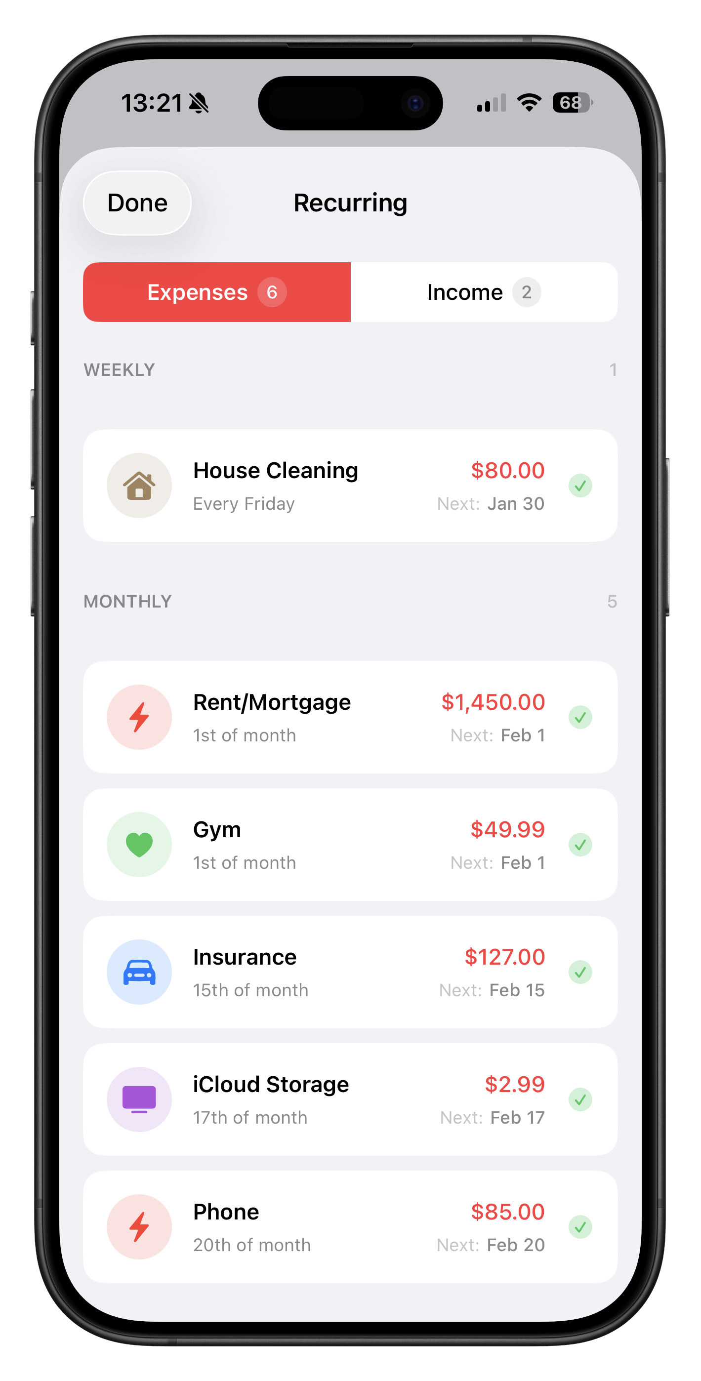 Recurring Transactions - Set once, forget forever